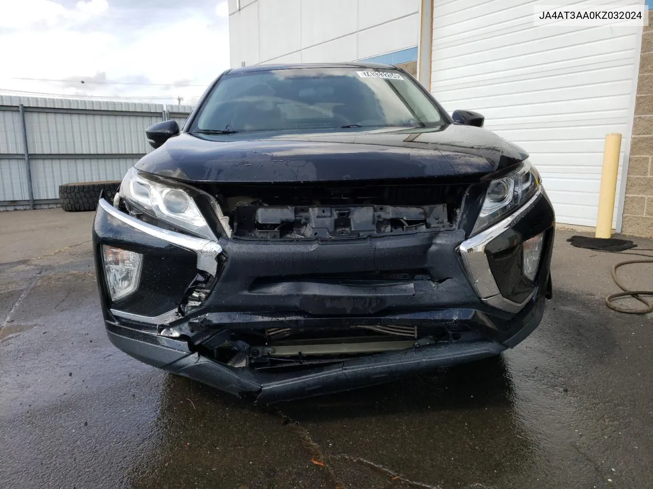 2019 Mitsubishi Eclipse Cross Es VIN: JA4AT3AA0KZ032024 Lot: 74333204