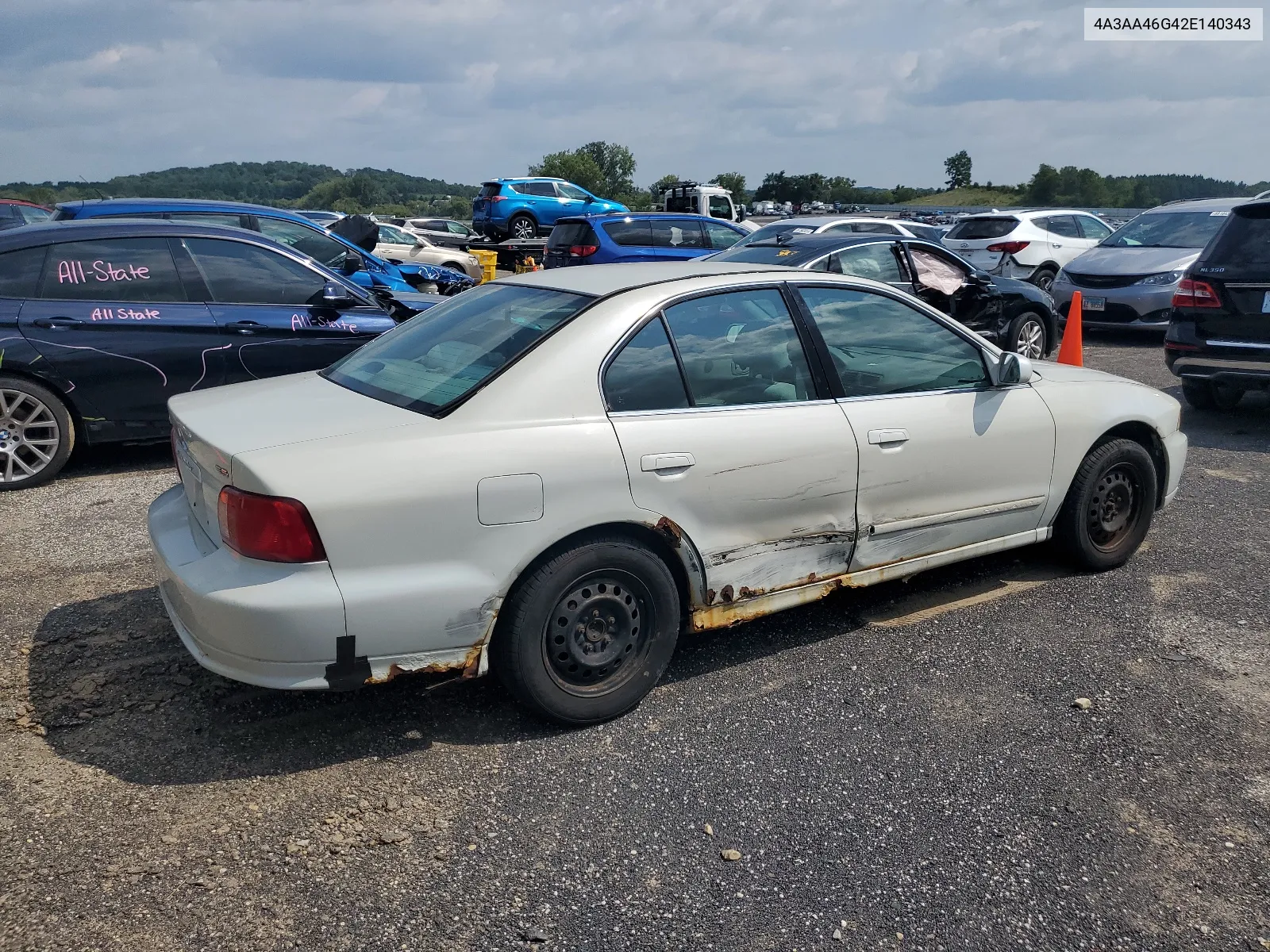 2002 Mitsubishi Galant Es VIN: 4A3AA46G42E140343 Lot: 67857084