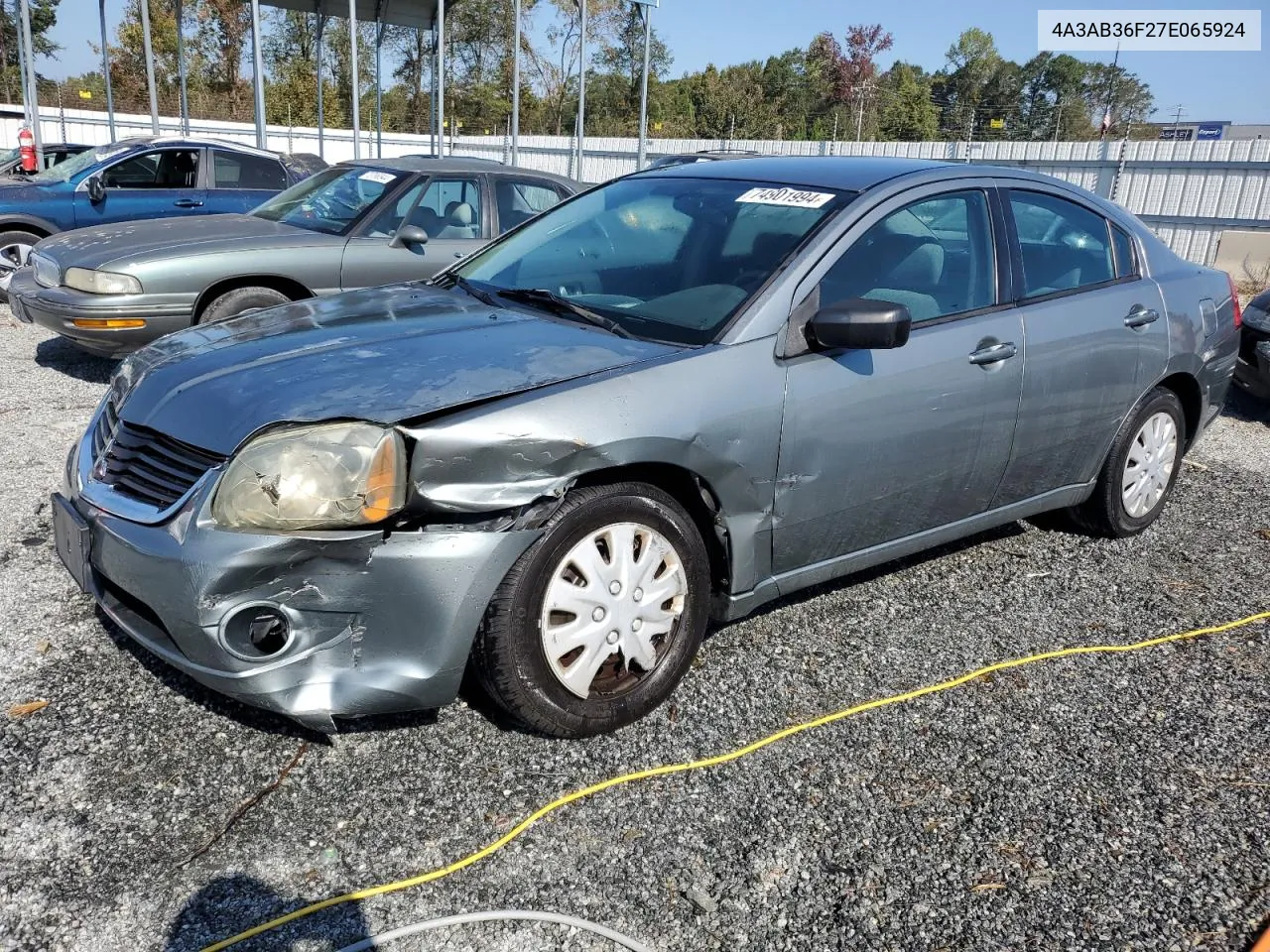 2007 Mitsubishi Galant Es VIN: 4A3AB36F27E065924 Lot: 74901994