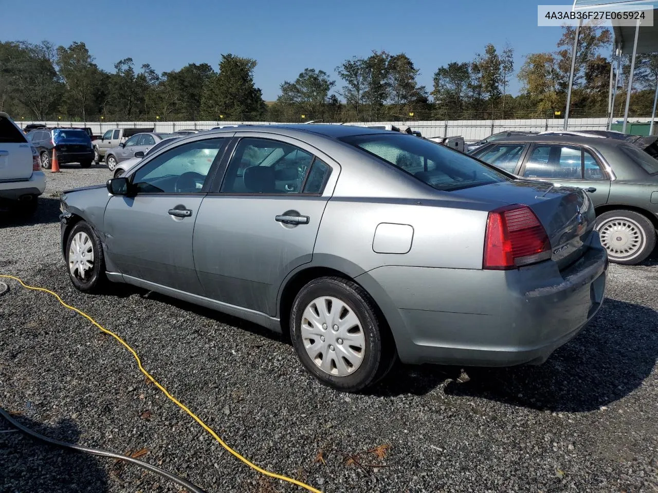 2007 Mitsubishi Galant Es VIN: 4A3AB36F27E065924 Lot: 74901994