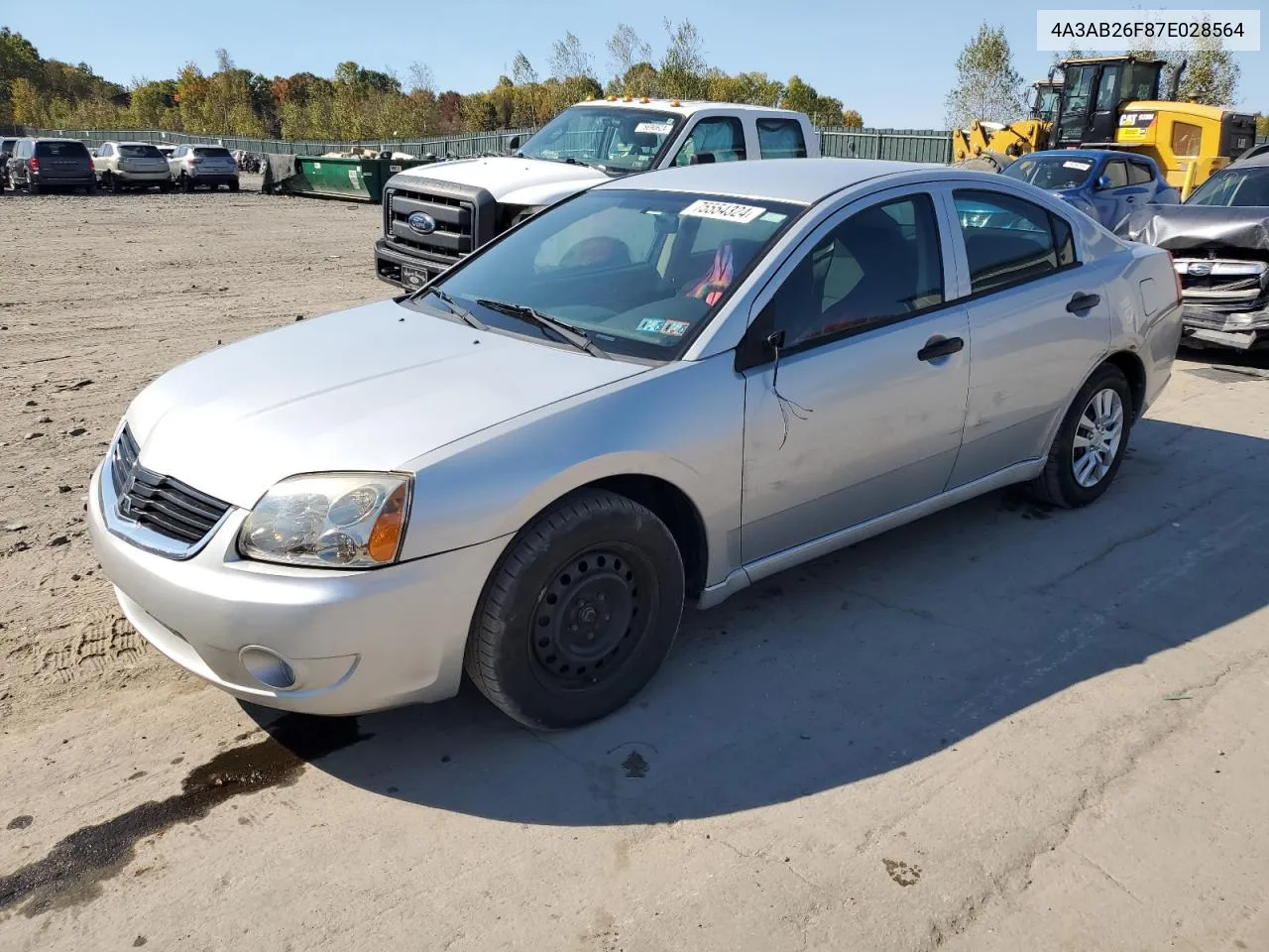 2007 Mitsubishi Galant De VIN: 4A3AB26F87E028564 Lot: 75554324