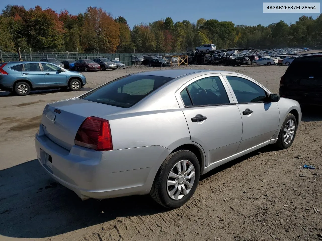 2007 Mitsubishi Galant De VIN: 4A3AB26F87E028564 Lot: 75554324