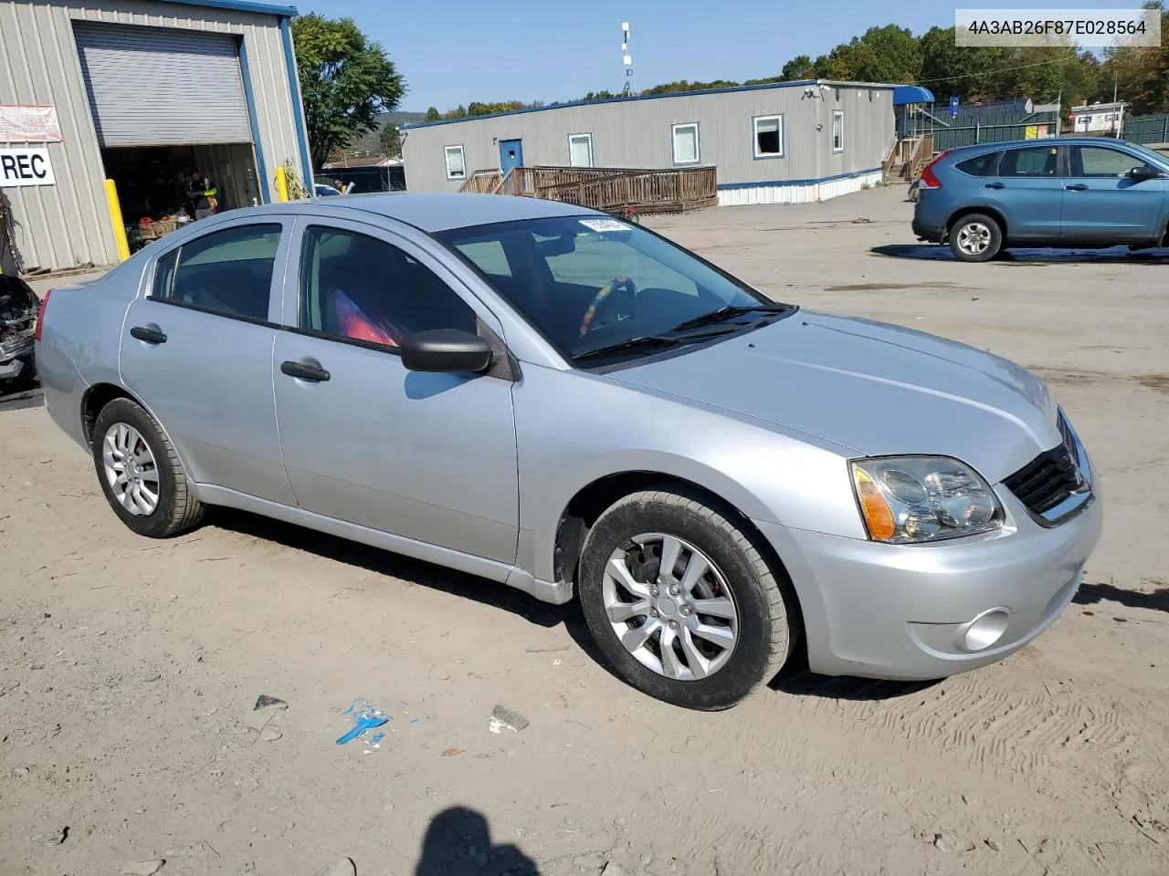 2007 Mitsubishi Galant De VIN: 4A3AB26F87E028564 Lot: 75554324