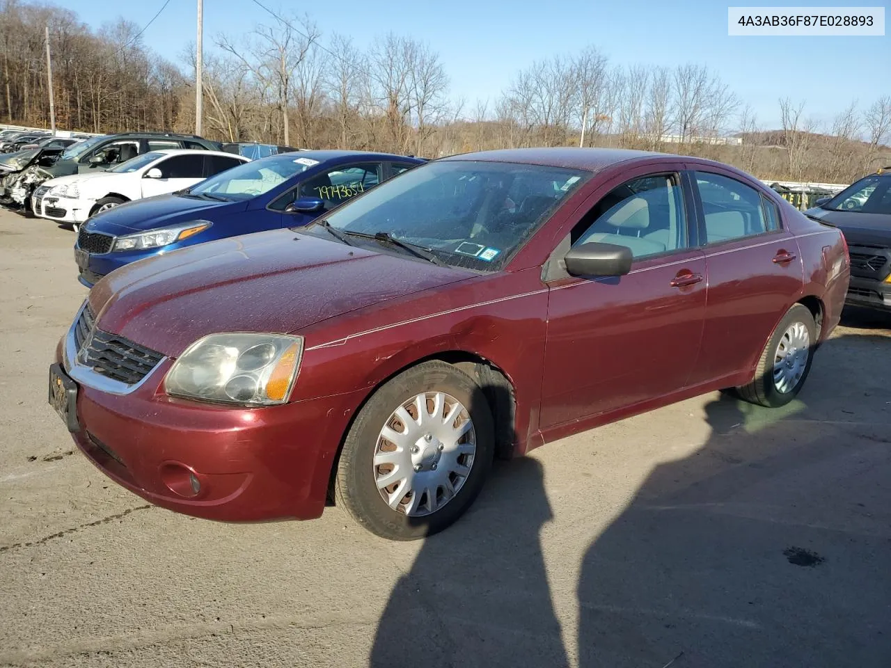 2007 Mitsubishi Galant Es VIN: 4A3AB36F87E028893 Lot: 79536694