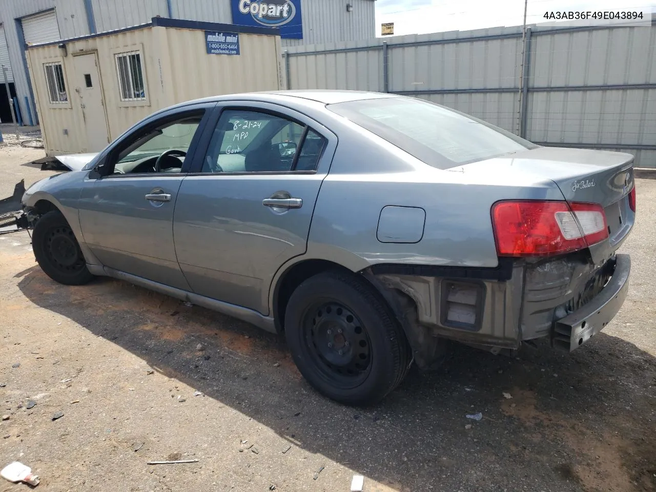 2009 Mitsubishi Galant Es VIN: 4A3AB36F49E043894 Lot: 68840294