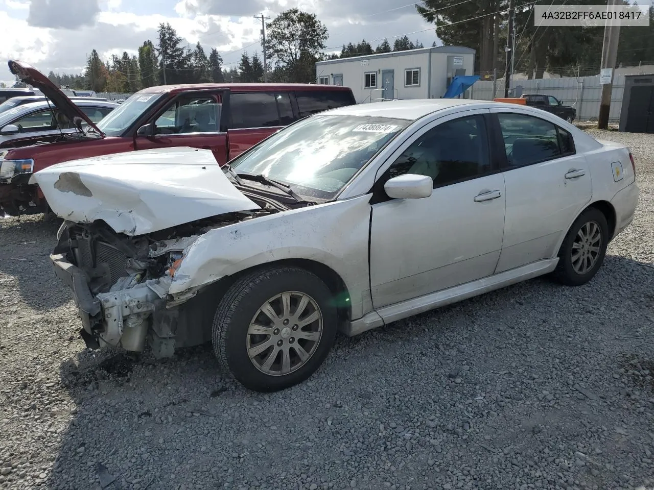 2010 Mitsubishi Galant Fe VIN: 4A32B2FF6AE018417 Lot: 74388674