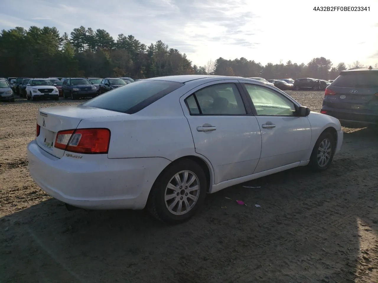 2011 Mitsubishi Galant Fe VIN: 4A32B2FF0BE023341 Lot: 78690774