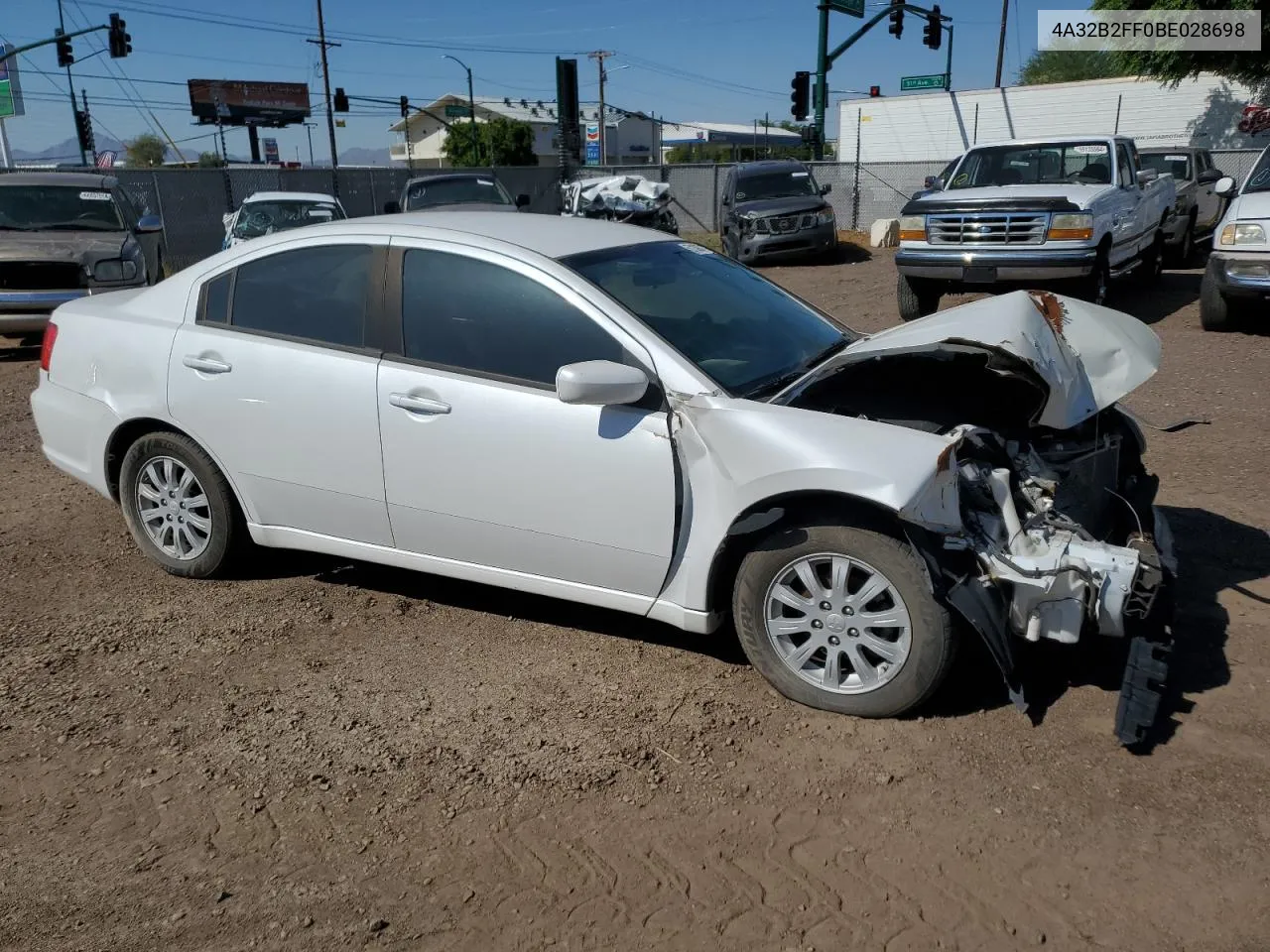 2011 Mitsubishi Galant Fe VIN: 4A32B2FF0BE028698 Lot: 81211433