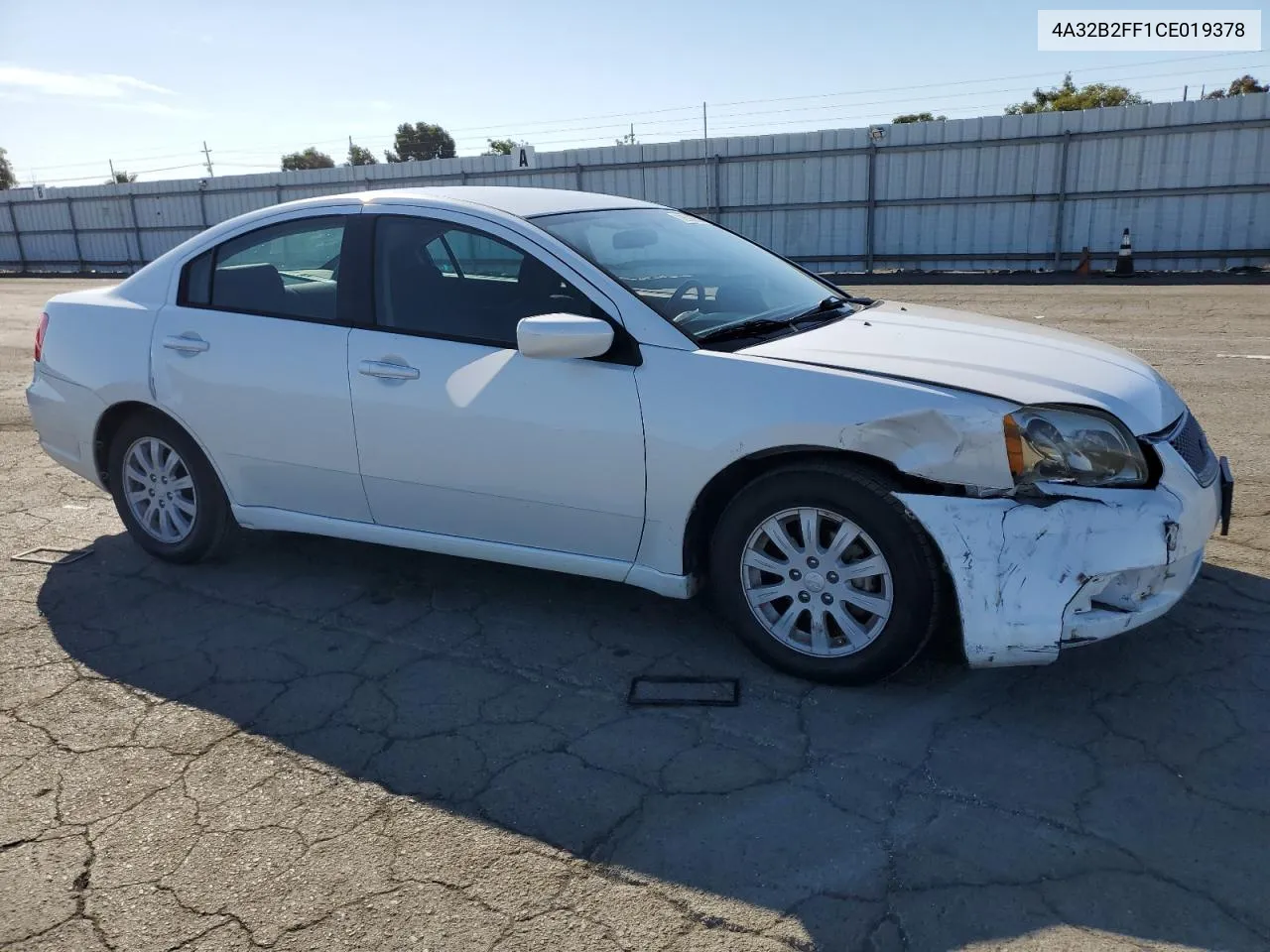 2012 Mitsubishi Galant Fe VIN: 4A32B2FF1CE019378 Lot: 72639664