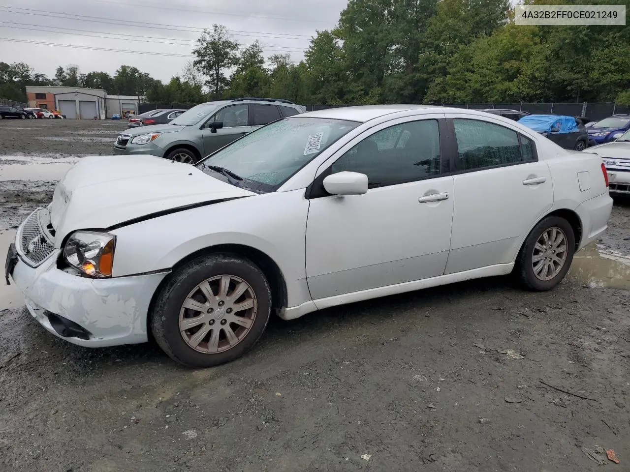 2012 Mitsubishi Galant Fe VIN: 4A32B2FF0CE021249 Lot: 72725424