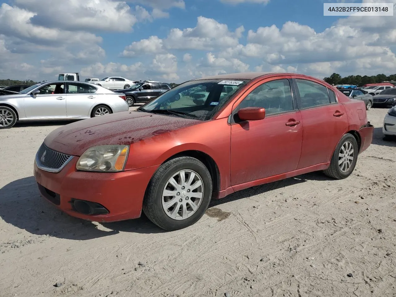 2012 Mitsubishi Galant Fe VIN: 4A32B2FF9CE013148 Lot: 78276384