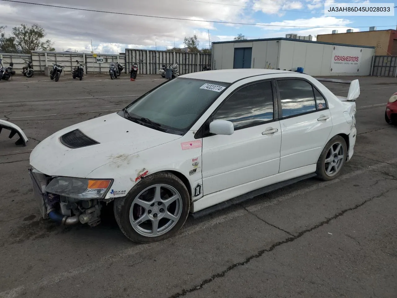 2005 Mitsubishi Lancer Evolution VIN: JA3AH86D45U028033 Lot: 74323774