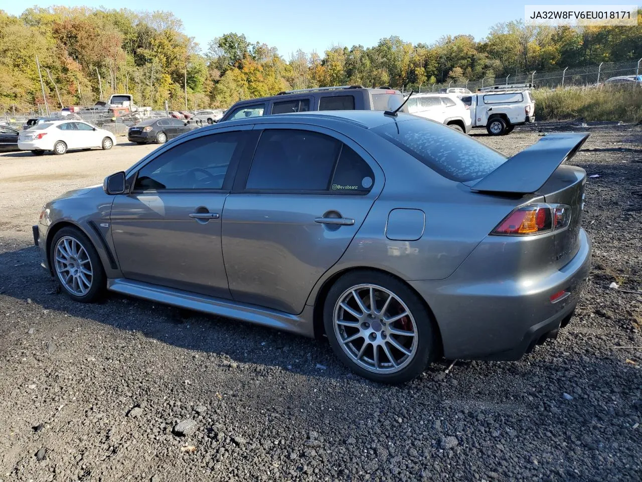 2014 Mitsubishi Lancer Evolution Gsr VIN: JA32W8FV6EU018171 Lot: 77109934