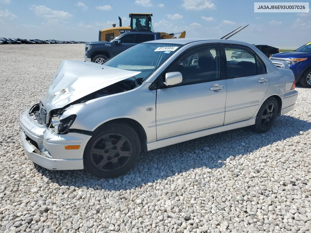 2003 Mitsubishi Lancer Oz Rally VIN: JA3AJ86E93U007026 Lot: 59156904