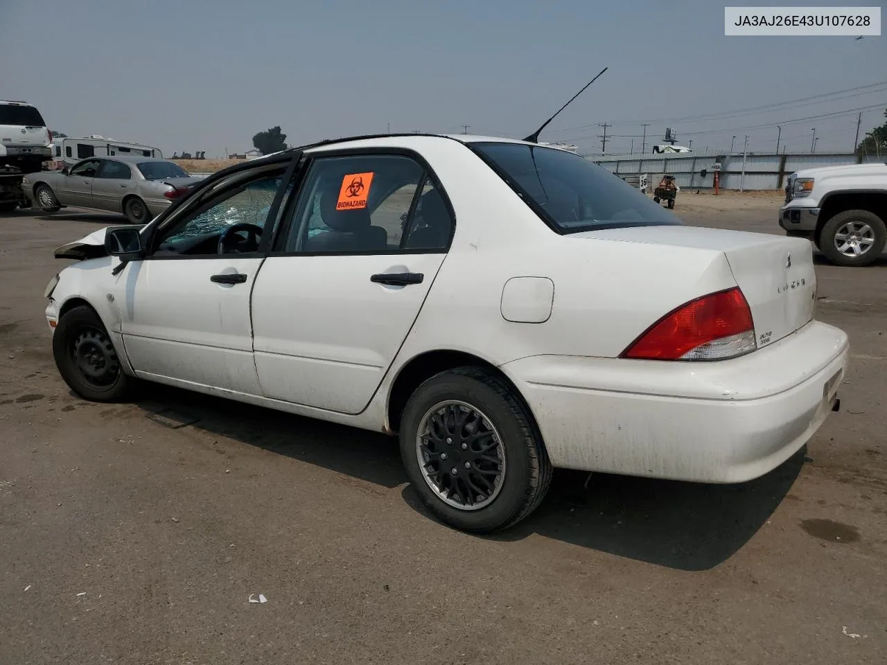 2003 Mitsubishi Lancer Es VIN: JA3AJ26E43U107628 Lot: 64909004