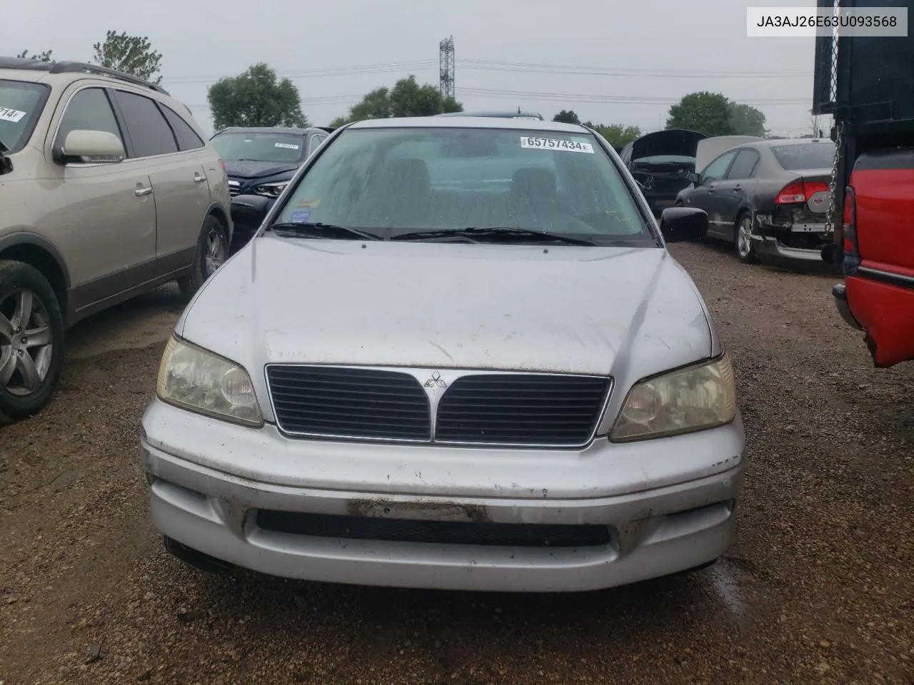 2003 Mitsubishi Lancer Es VIN: JA3AJ26E63U093568 Lot: 65757434