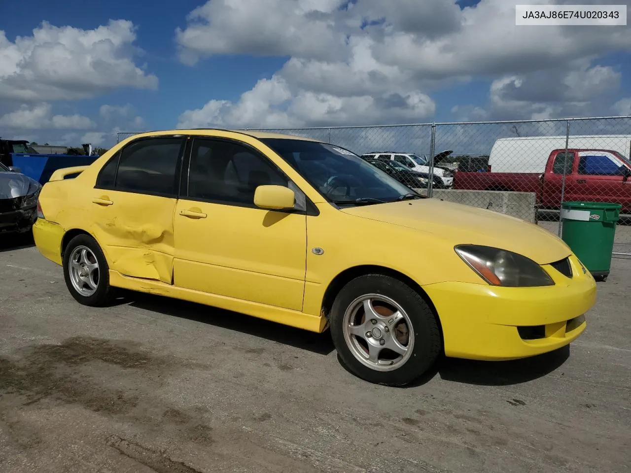 2004 Mitsubishi Lancer Oz Rally VIN: JA3AJ86E74U020343 Lot: 78250064