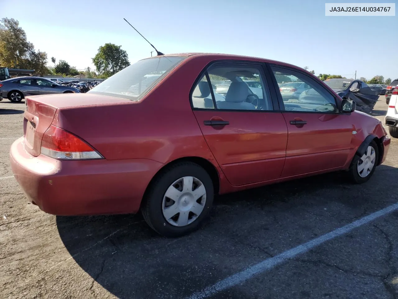 2004 Mitsubishi Lancer Es VIN: JA3AJ26E14U034767 Lot: 78898484