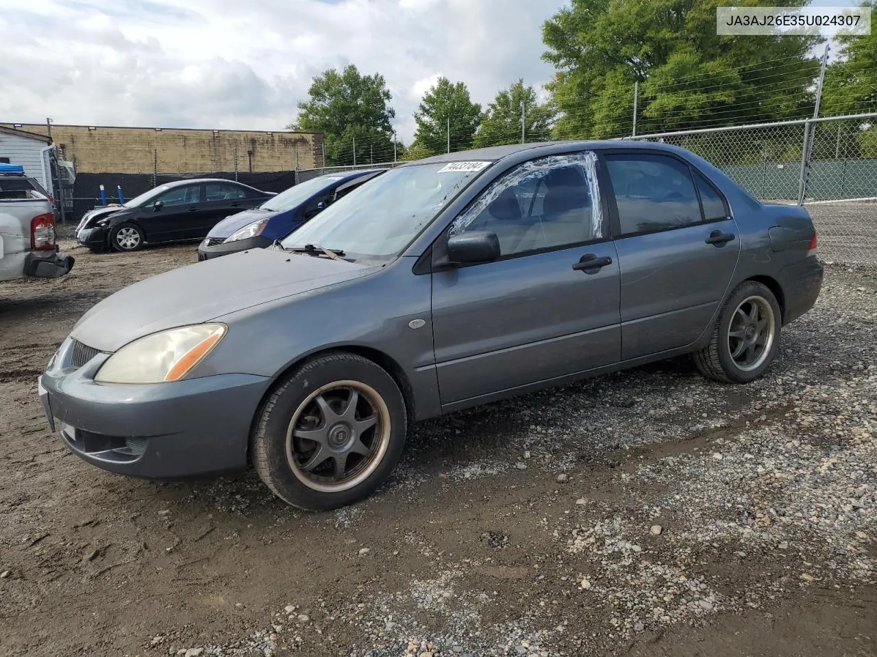 2005 Mitsubishi Lancer Es VIN: JA3AJ26E35U024307 Lot: 74433184