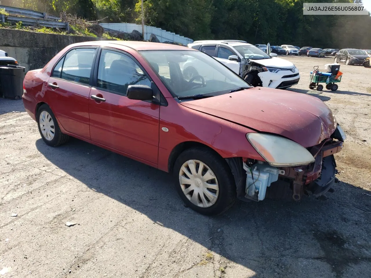 2006 Mitsubishi Lancer Es VIN: JA3AJ26E56U056807 Lot: 68286294