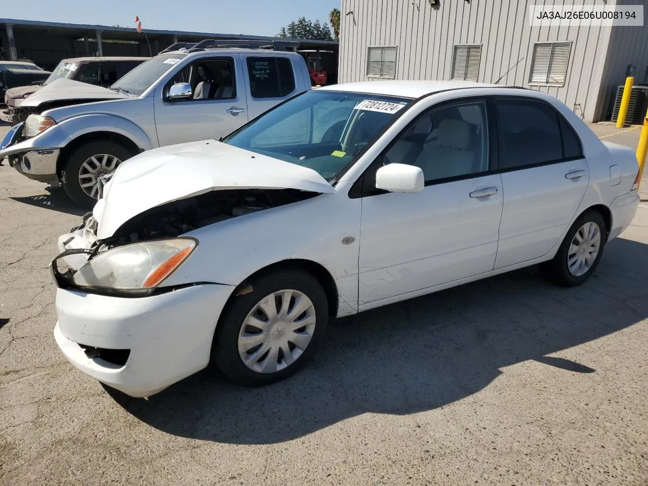 2006 Mitsubishi Lancer Es VIN: JA3AJ26E06U008194 Lot: 72812724