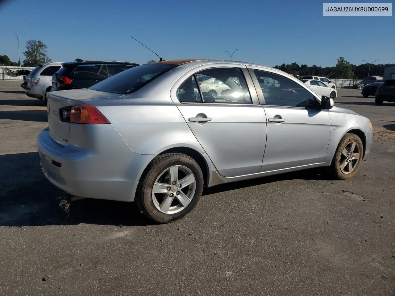 2008 Mitsubishi Lancer Es VIN: JA3AU26UX8U000699 Lot: 74930804