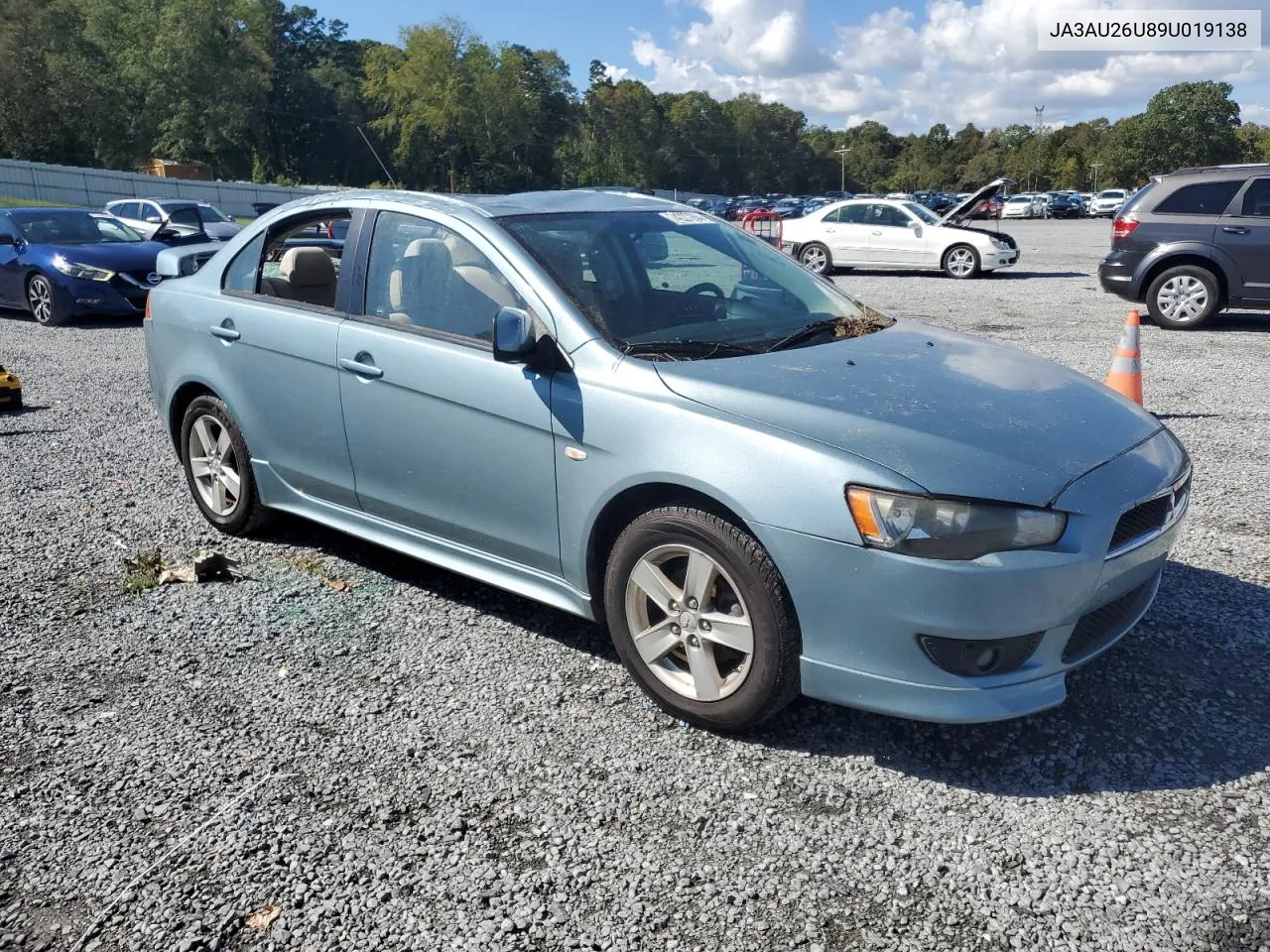 2009 Mitsubishi Lancer Es/Es Sport VIN: JA3AU26U89U019138 Lot: 74227264