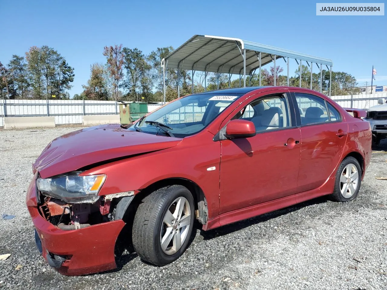 2009 Mitsubishi Lancer Es/Es Sport VIN: JA3AU26U09U035804 Lot: 75528664