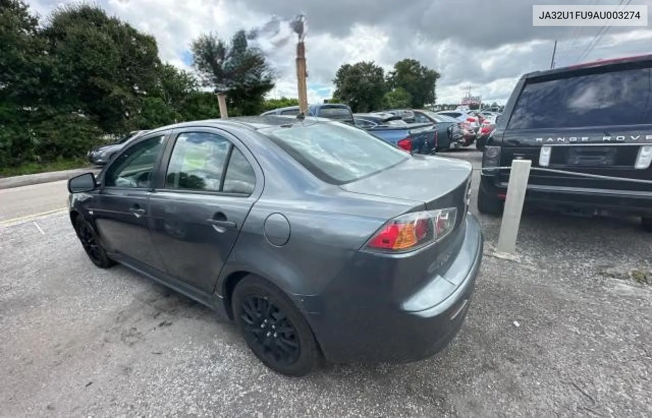 2010 Mitsubishi Lancer De VIN: JA32U1FU9AU003274 Lot: 71422964