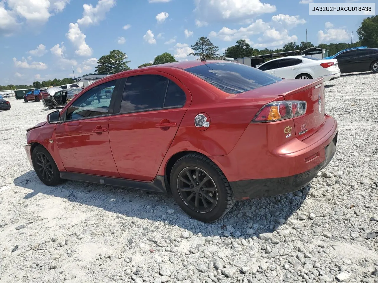 2012 Mitsubishi Lancer Es/Es Sport VIN: JA32U2FUXCU018438 Lot: 69605514