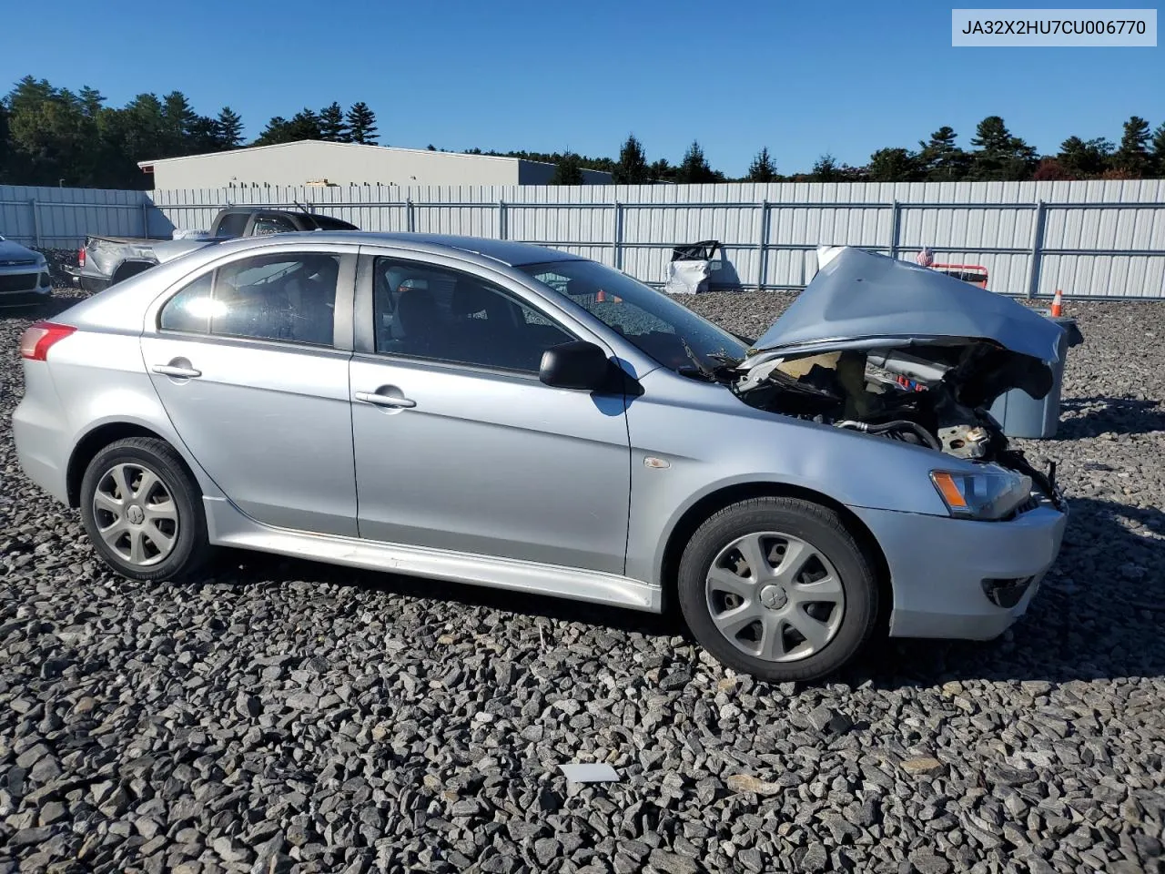 2012 Mitsubishi Lancer Es/Es Sport VIN: JA32X2HU7CU006770 Lot: 74888874