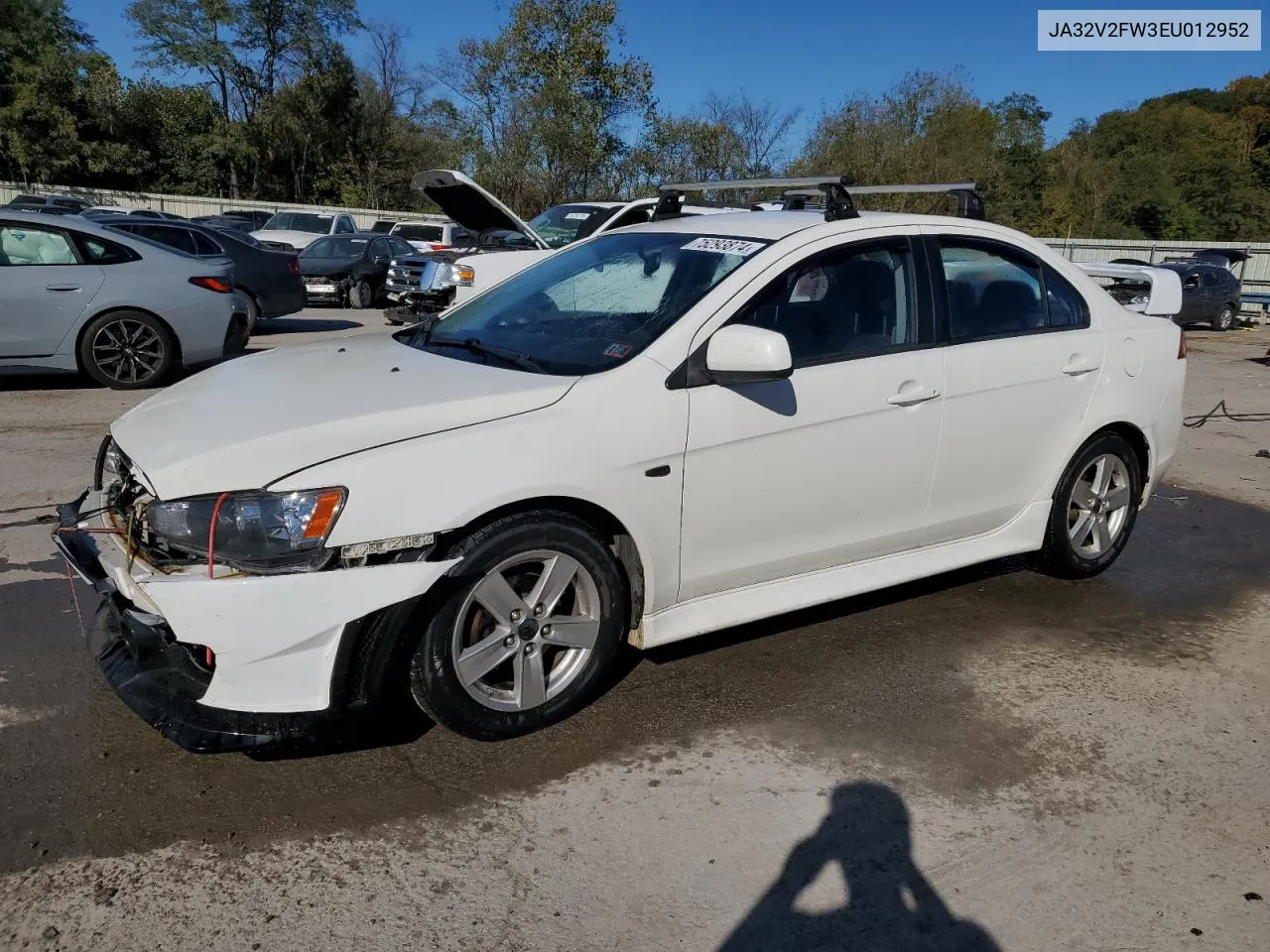 2014 Mitsubishi Lancer Se VIN: JA32V2FW3EU012952 Lot: 75293874