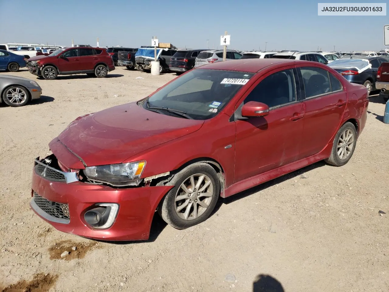 2016 Mitsubishi Lancer Es VIN: JA32U2FU3GU001633 Lot: 74720114