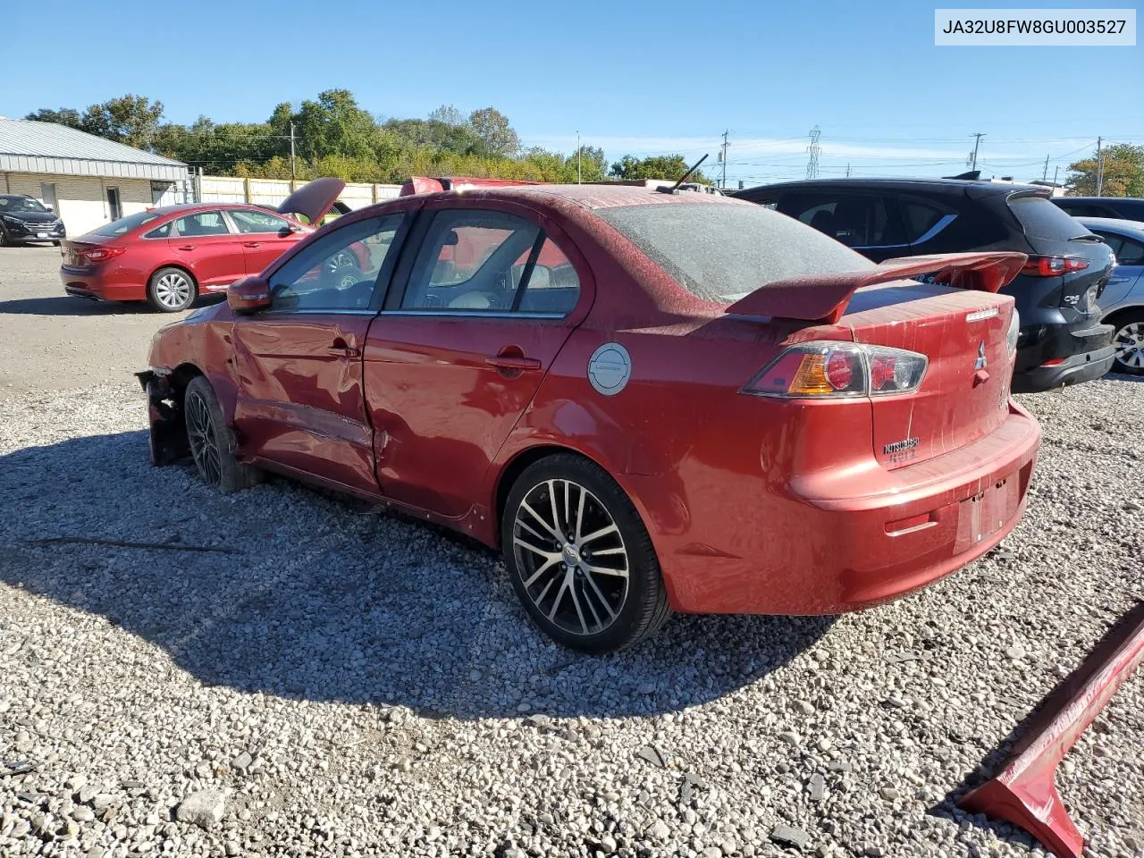 2016 Mitsubishi Lancer Gt VIN: JA32U8FW8GU003527 Lot: 74921764