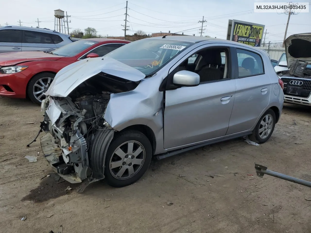 2014 Mitsubishi Mirage De VIN: ML32A3HJ4EH003435 Lot: 51068634