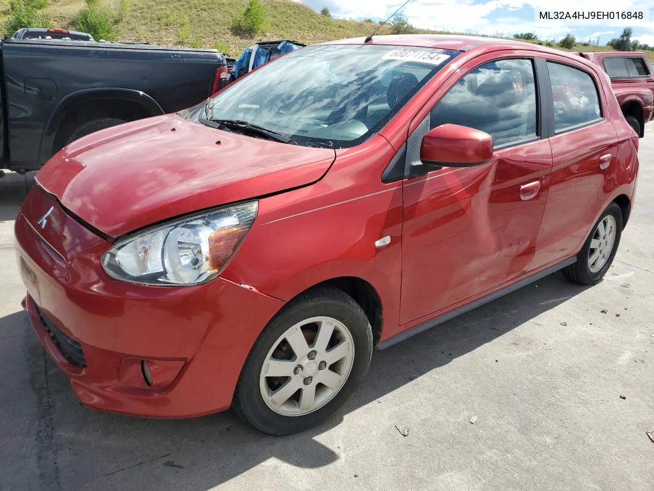 2014 Mitsubishi Mirage Es VIN: ML32A4HJ9EH016848 Lot: 68871154