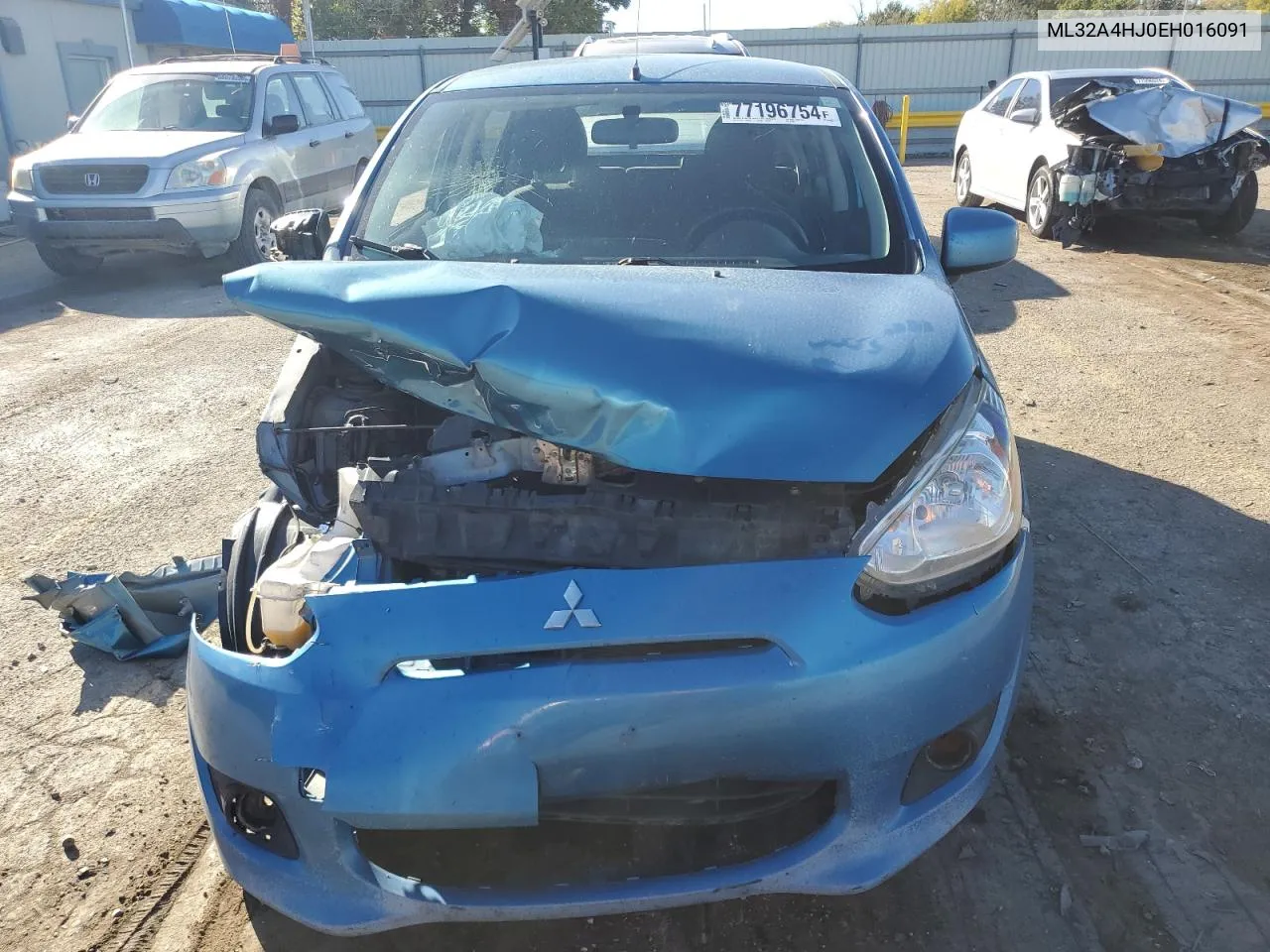 2014 Mitsubishi Mirage Es VIN: ML32A4HJ0EH016091 Lot: 77196754