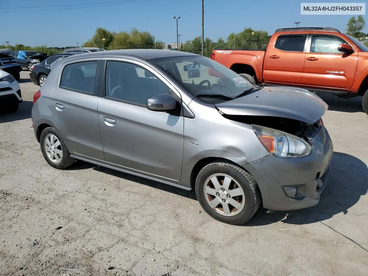 2015 Mitsubishi Mirage Es VIN: ML32A4HJ2FH043357 Lot: 66493054