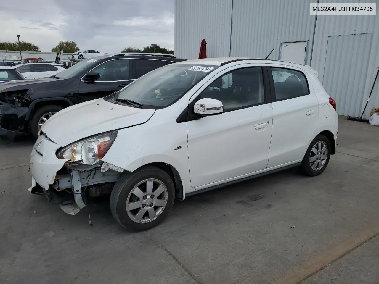 2015 Mitsubishi Mirage Es VIN: ML32A4HJ3FH034795 Lot: 72187494