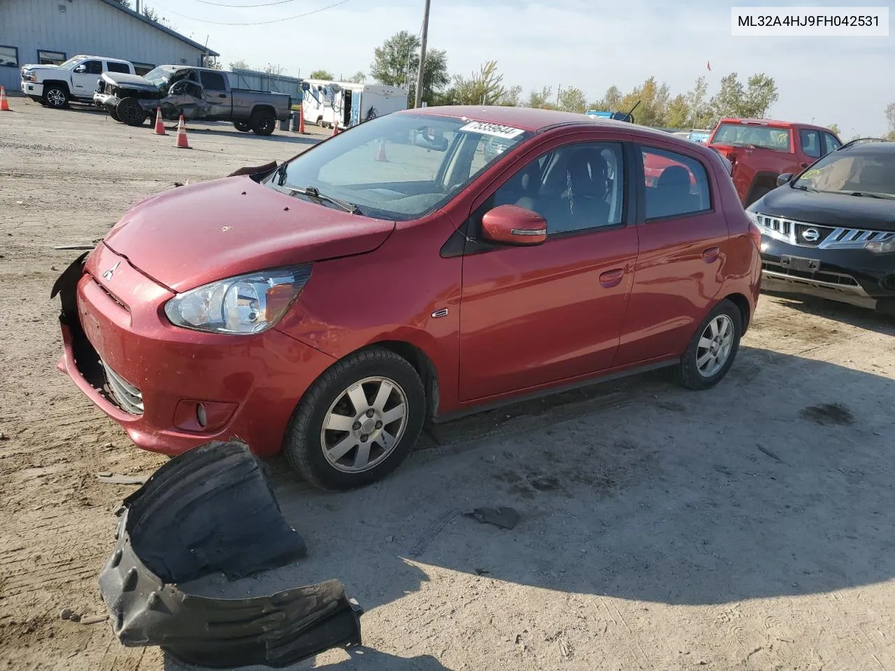 2015 Mitsubishi Mirage Es VIN: ML32A4HJ9FH042531 Lot: 75359644