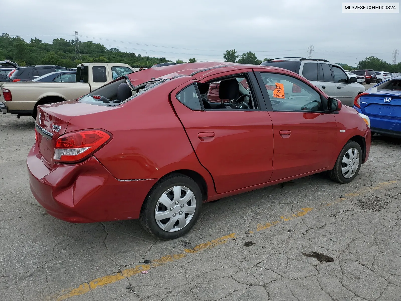 2017 Mitsubishi Mirage G4 Es VIN: ML32F3FJXHH000824 Lot: 65258434