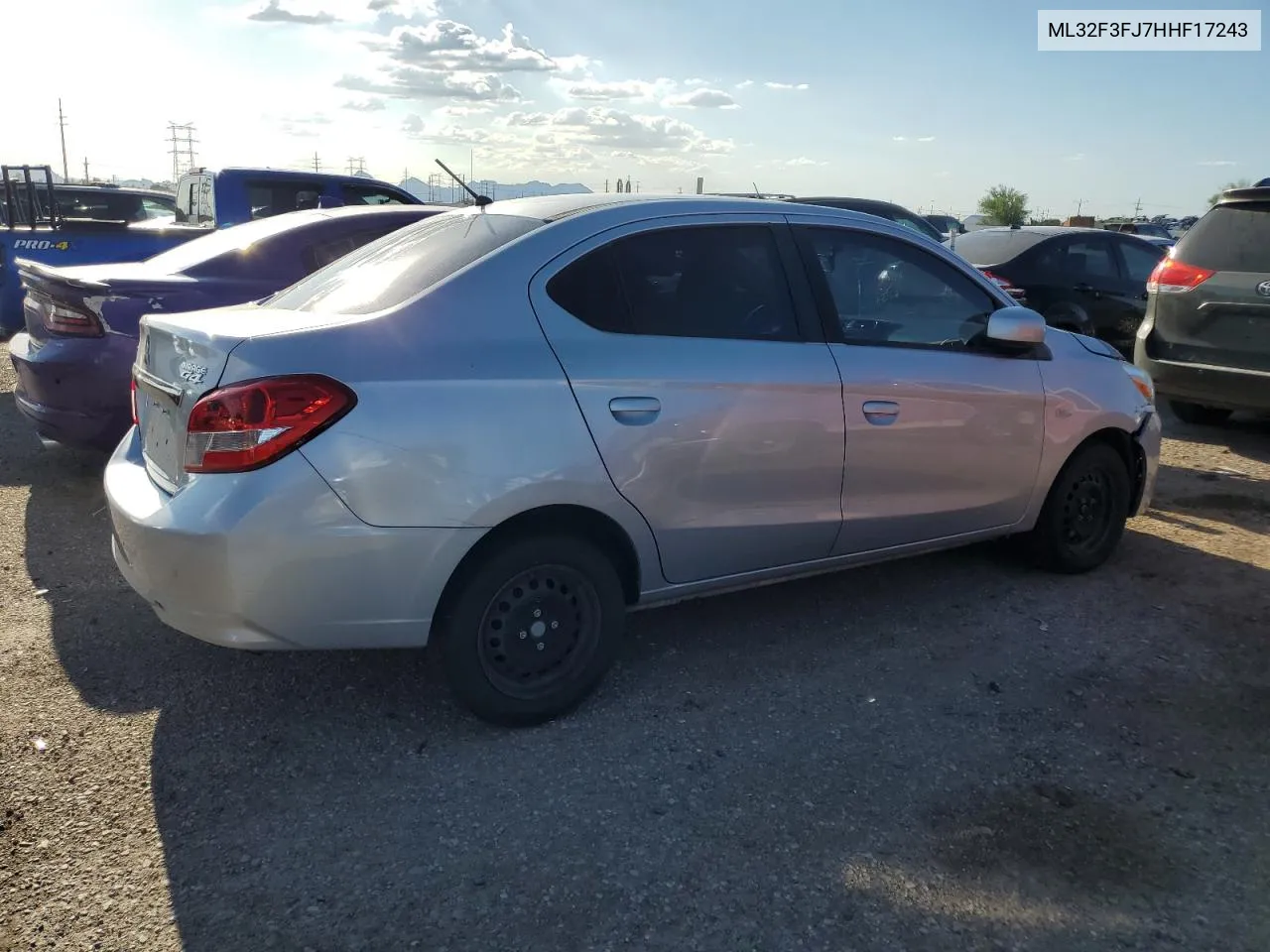 2017 Mitsubishi Mirage G4 Es VIN: ML32F3FJ7HHF17243 Lot: 67411884