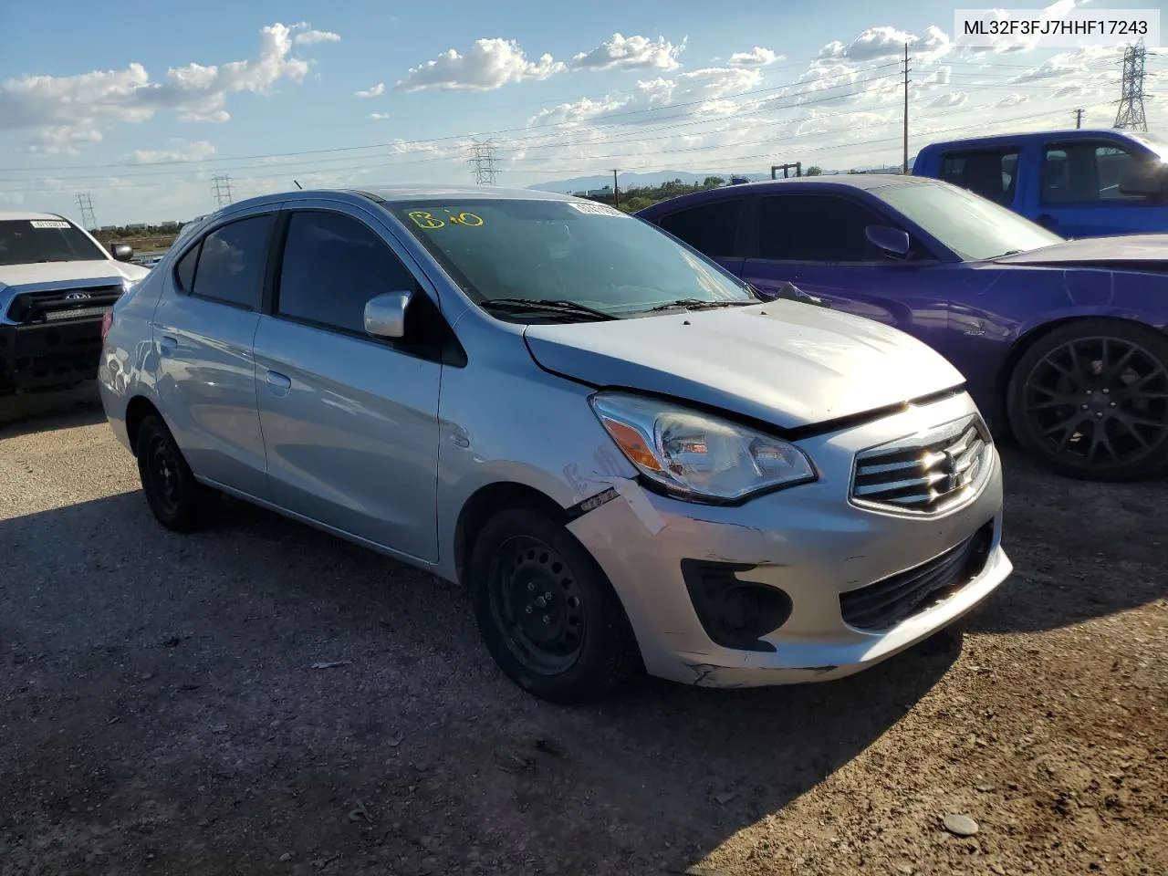 2017 Mitsubishi Mirage G4 Es VIN: ML32F3FJ7HHF17243 Lot: 67411884