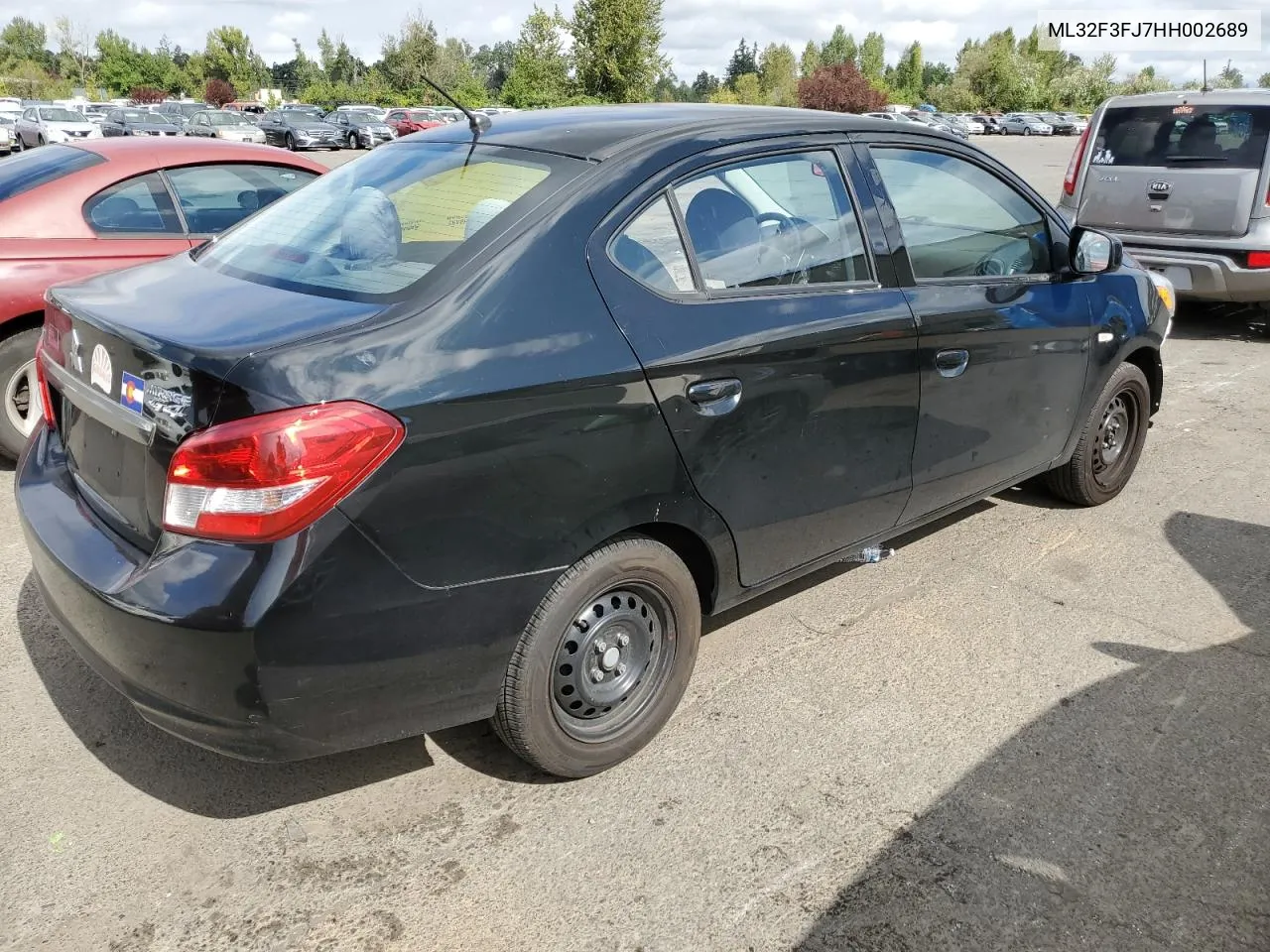 2017 Mitsubishi Mirage G4 Es VIN: ML32F3FJ7HH002689 Lot: 68045674