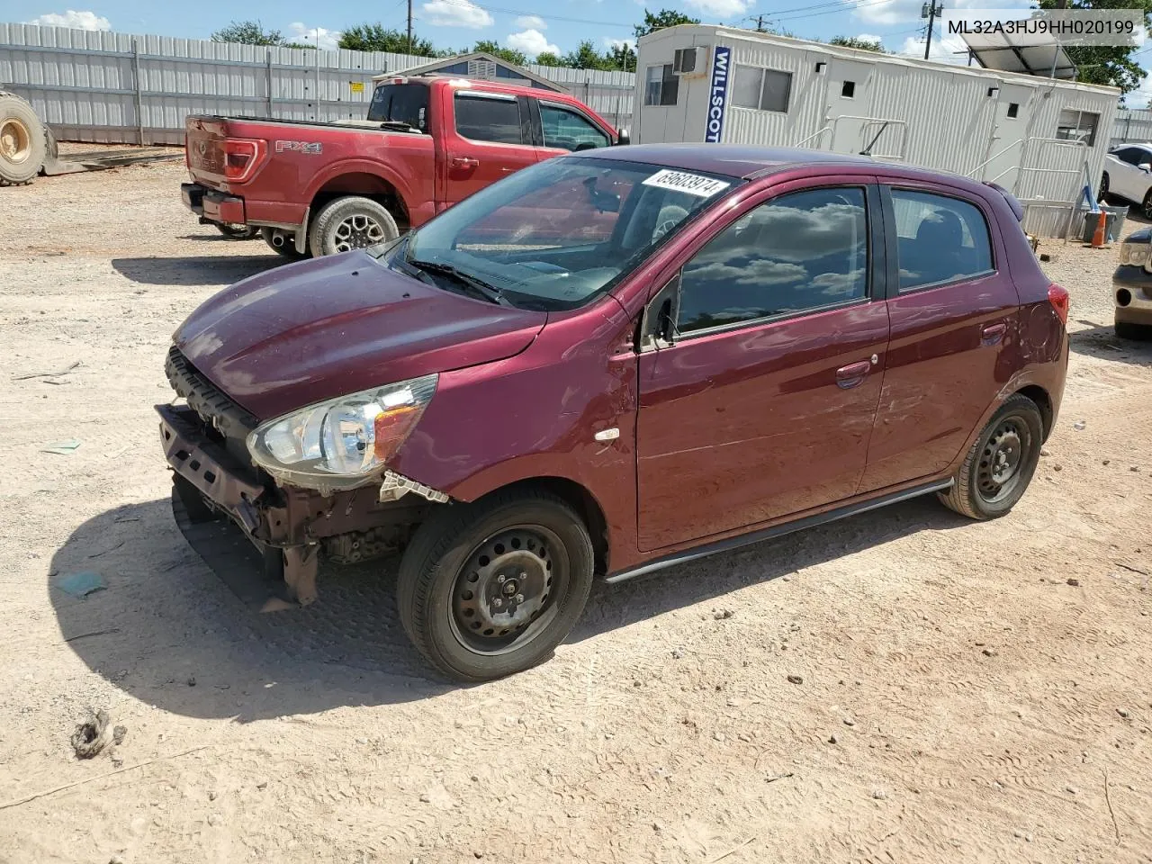 2017 Mitsubishi Mirage Es VIN: ML32A3HJ9HH020199 Lot: 69603974