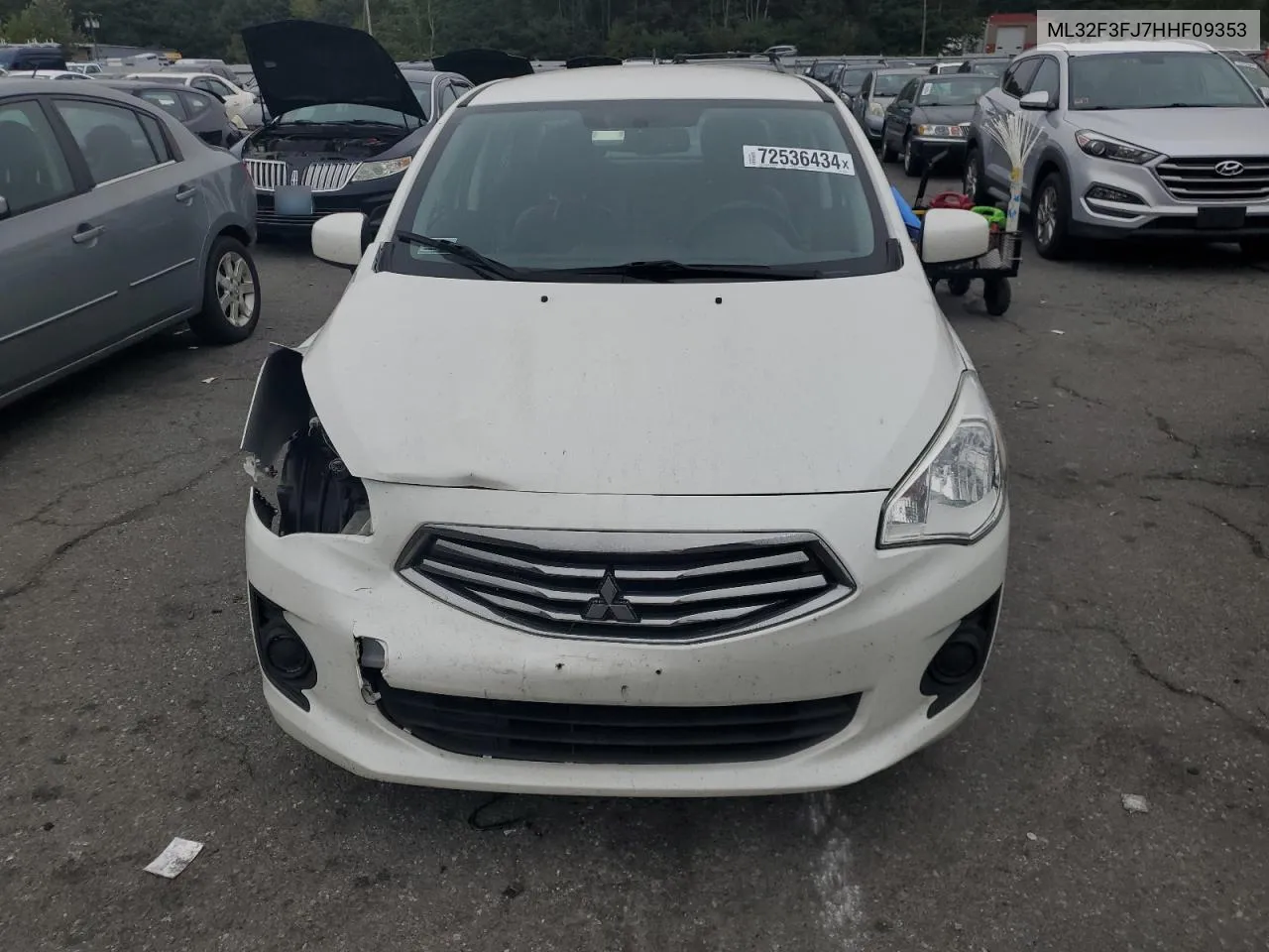 2017 Mitsubishi Mirage G4 Es VIN: ML32F3FJ7HHF09353 Lot: 72536434