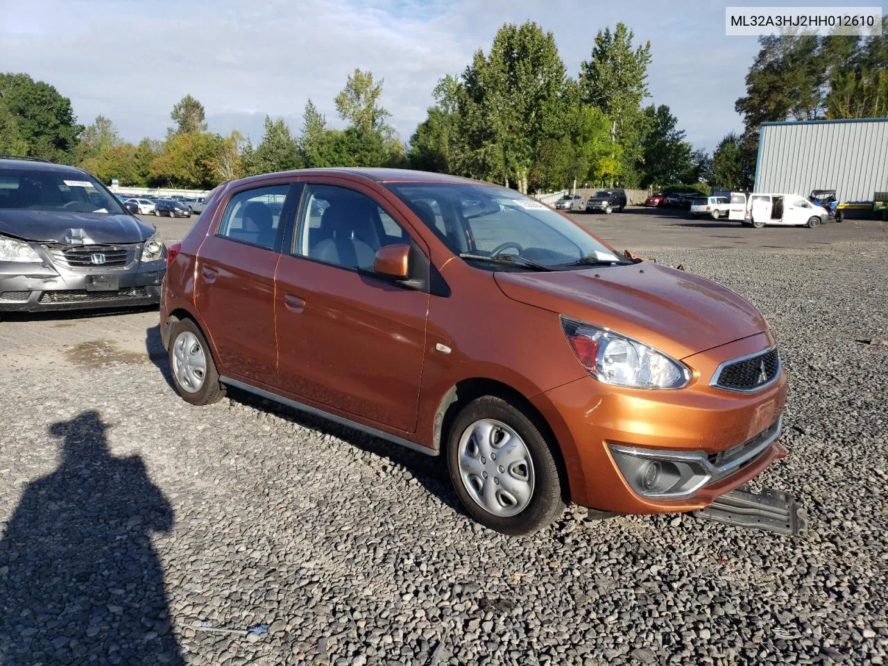 2017 Mitsubishi Mirage Es VIN: ML32A3HJ2HH012610 Lot: 72583694