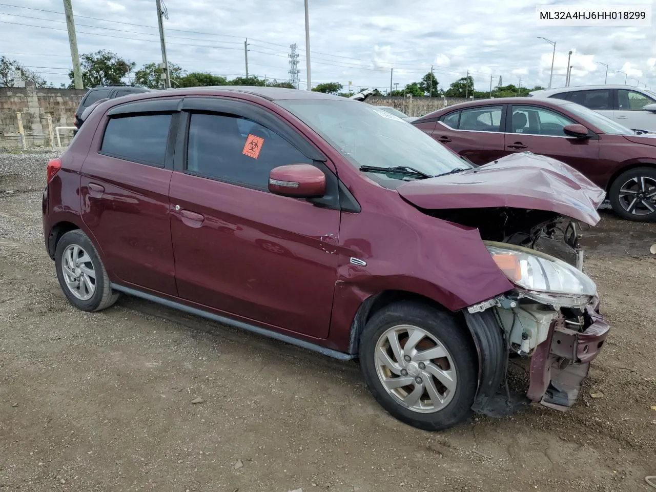 2017 Mitsubishi Mirage Se VIN: ML32A4HJ6HH018299 Lot: 73966184