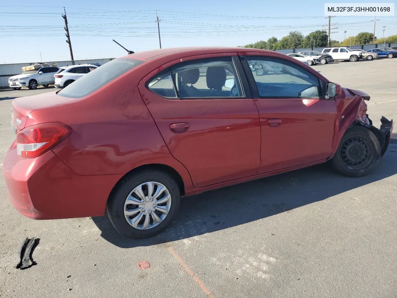 2017 Mitsubishi Mirage G4 Es VIN: ML32F3FJ3HH001698 Lot: 75322714