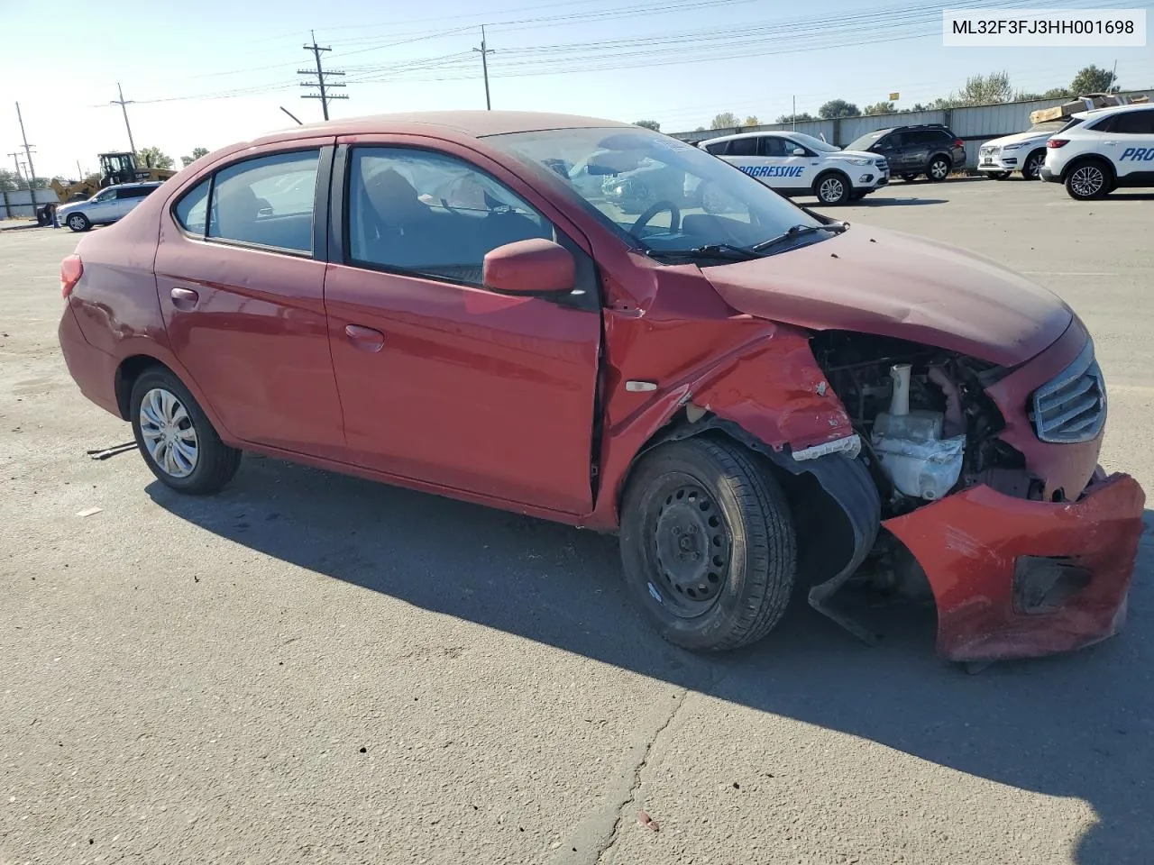 2017 Mitsubishi Mirage G4 Es VIN: ML32F3FJ3HH001698 Lot: 75322714